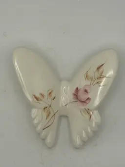 Vintage Hand Painted Ceramic Butterfly Wall Decor - Homco 3” X 3”