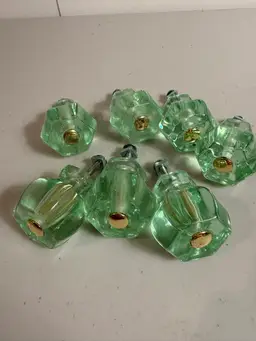 Vintage Style Green Glass Cabinet Knobs