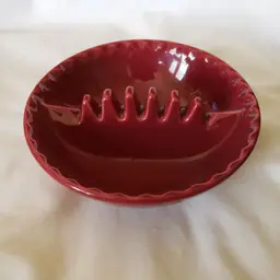Ashtray Anholt Colorado Ceramic Burgundy Wine Color 5" approximately Vintage
