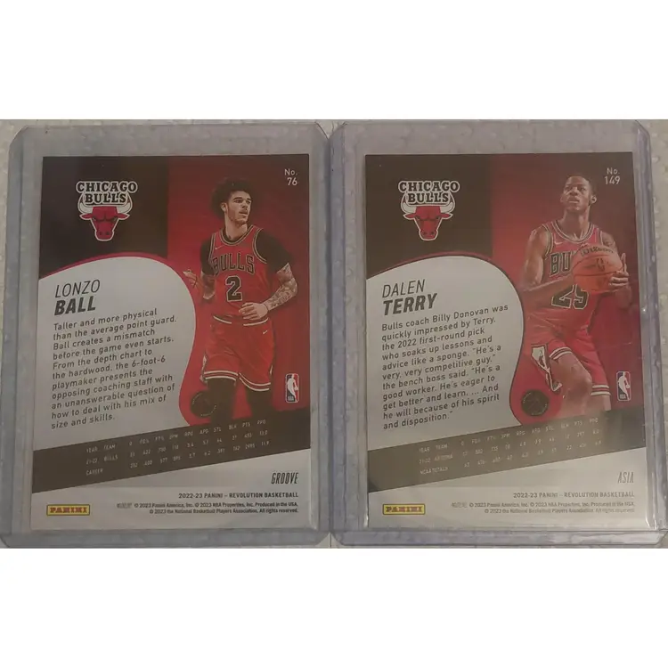 2022-23 Panini Revolution NBA Bulls X2 Dalen Terry Asia RC + Lonzo Ball Groove