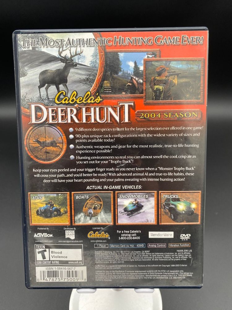 Cabela's Deer Hunt 2004 Season PlayStation 2 Video Game - 2003 ActiVision