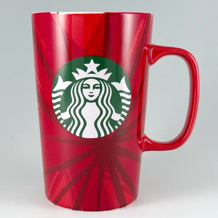 Starbucks Christmas 2014 Tall Siren Mermaid 16oz Starburst Ceramic Mug Coffee Cup