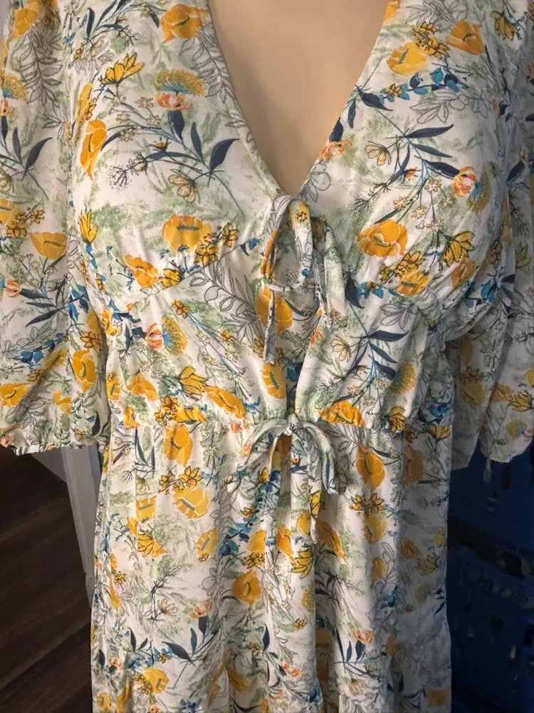 Kormei Boutique Large Floral Maxi Dress Slimming Easter Pastel Boho Fairy Sexy Prairie