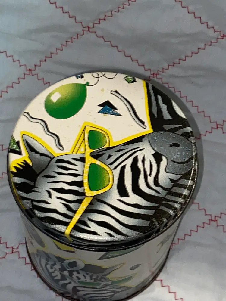 Vtg 90s Zebra Wearing Shades Tin 6’ HTF