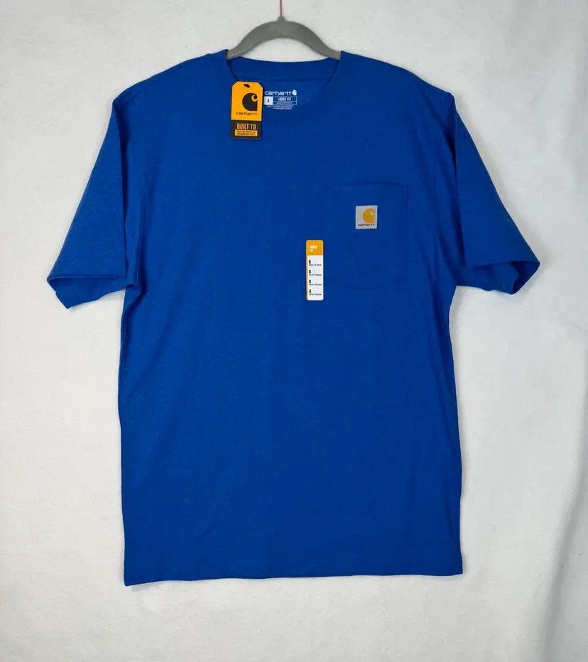 Carhartt Men's Loose Fit Pocket Short Sleeve T-Shirt Sz S Royal Blue Small