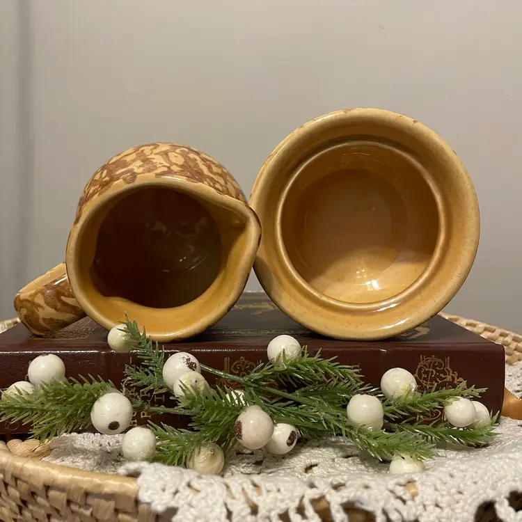 Vintage Pfaltzgraff USA Spongeware Sugar Bowl and Creamer Set