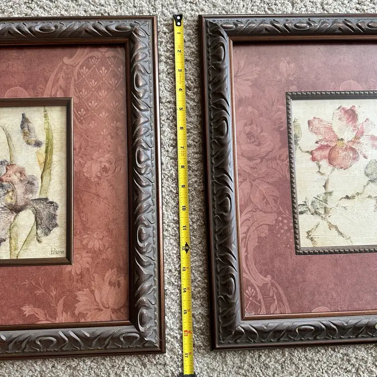 Beautiful Vintage framed floral prints by Cheri Blum.