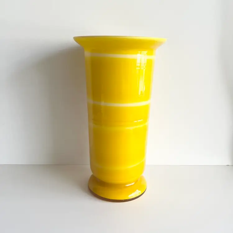 Empoli Yellow Vase, Cased Glass - As Is