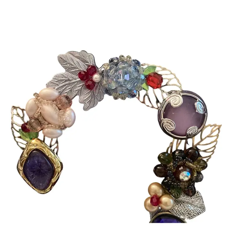 Framed Wreath Made With Jewelry