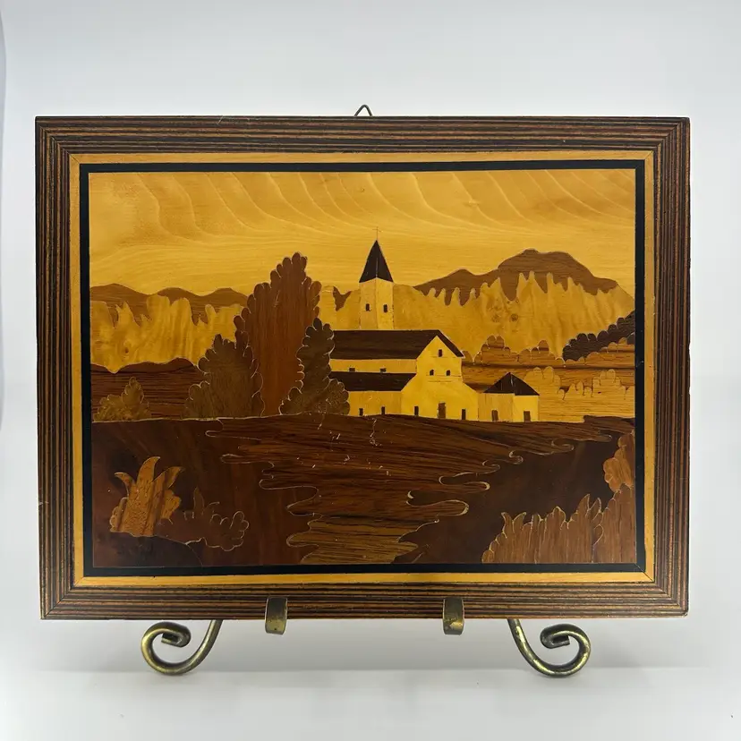 Vintage Wood Handcrafted Wall Art Sorrento Italy