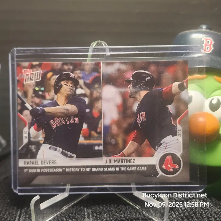 2021 Topps Now #975 - Rafael Devers JD Martinez Boston Red Sox PR722