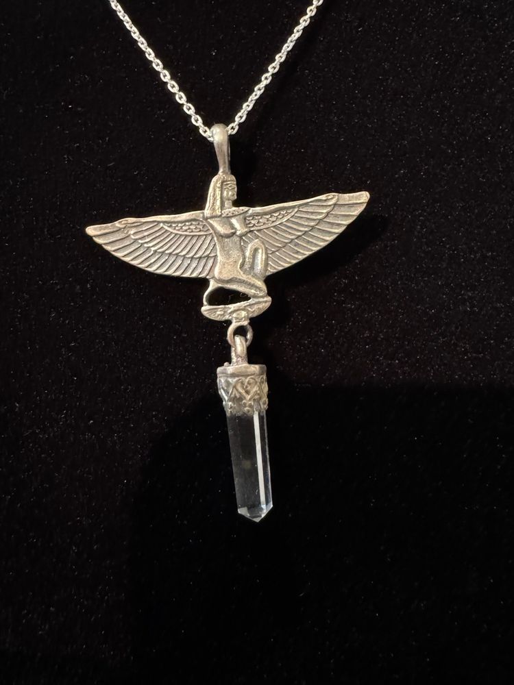 Egyptian Revival Style Sterling Goddess Pendant