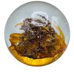 Selkirk Glass Paperweight Goldstream Signed Numbered 193 Limited Edition COA