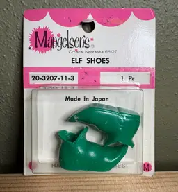 Vintage Mangelsen’s Elf Shoes 1 Pair Green 1.5” Crafting