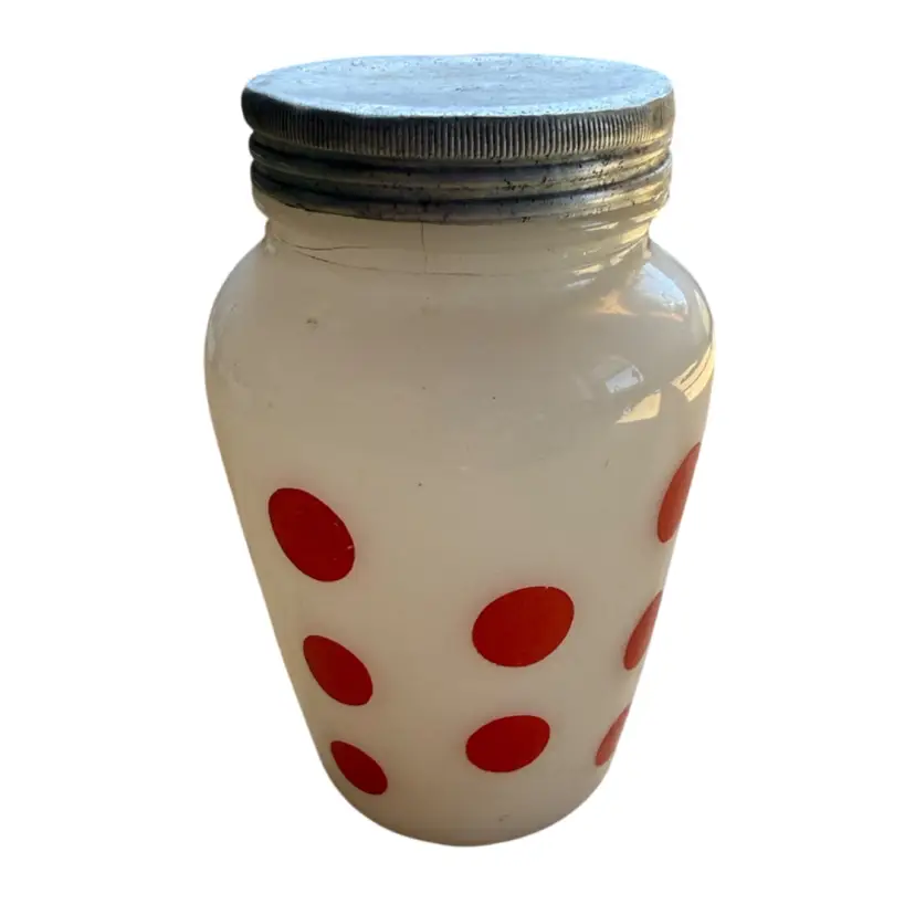 vintage Fire King milk glass Jar