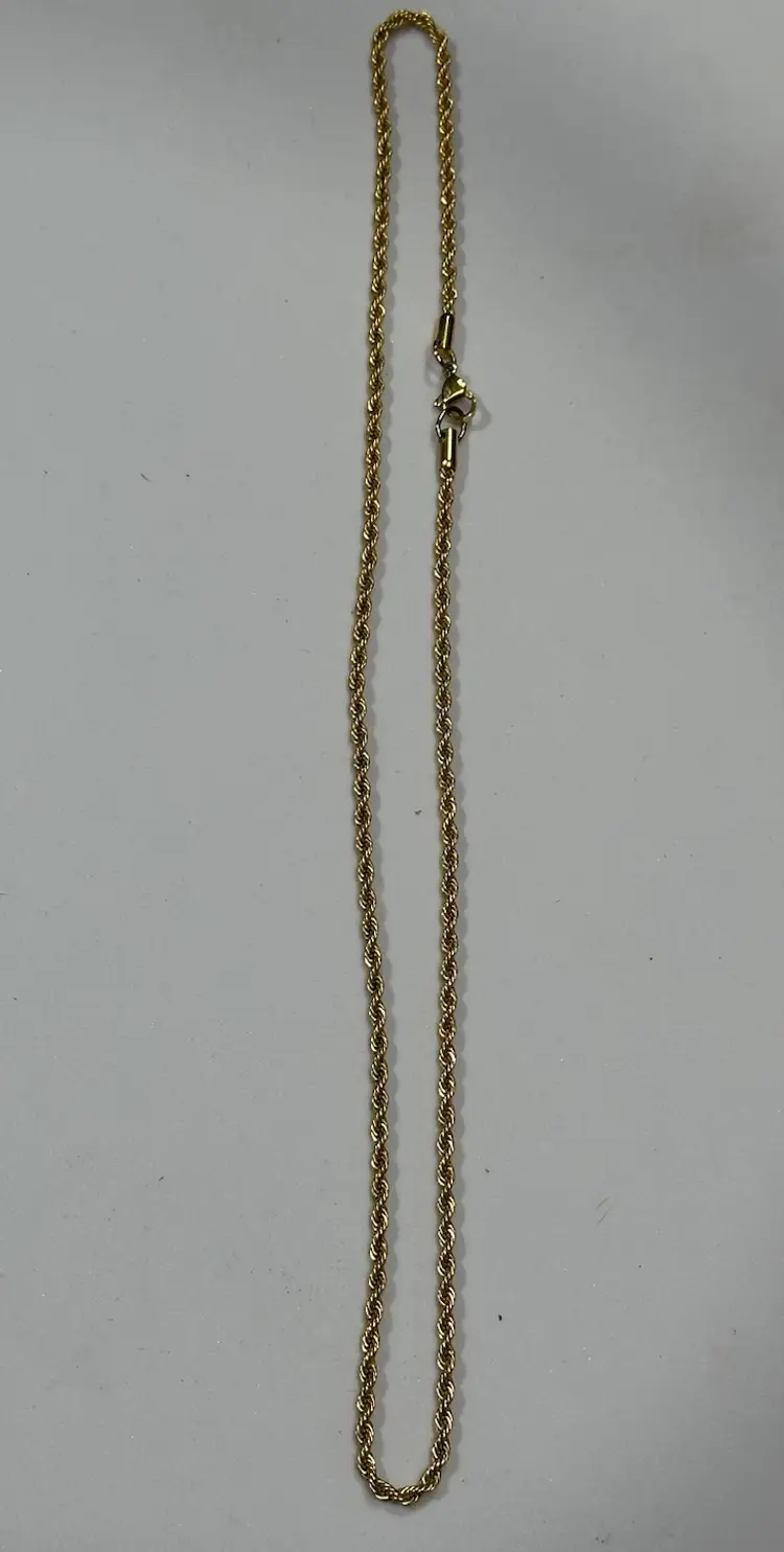 Gold Tone, 22 Inch Rope Necklace