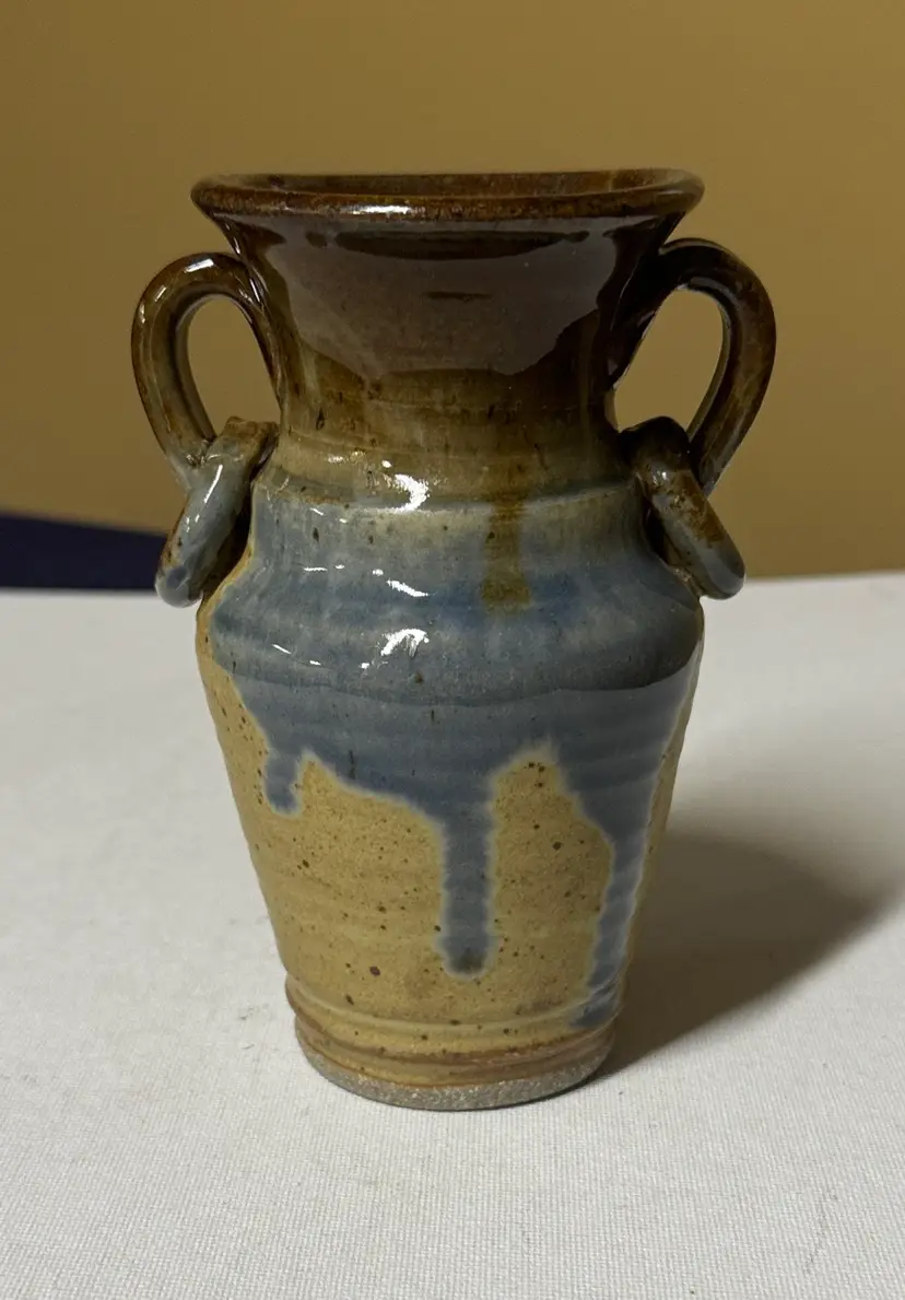 Nichols Pottery Rachel & Leah Urn 2007, NC “Women of the Bible” Collection 5.5”