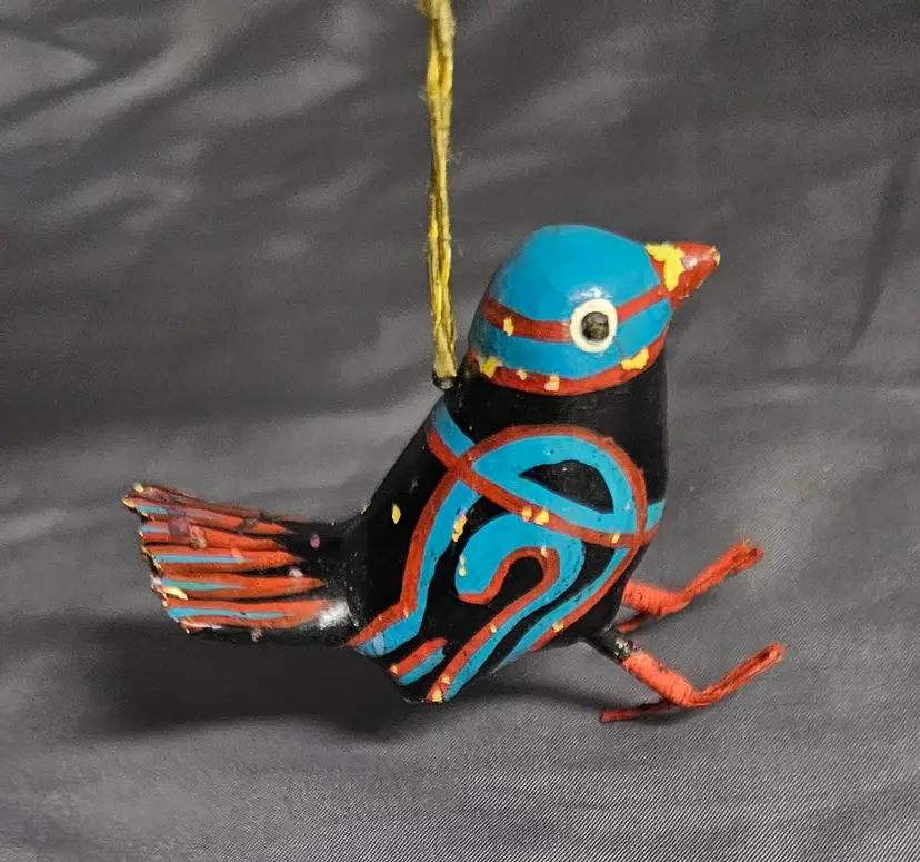Vintage Colorful Bird Ornament