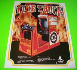 Fire Truck Arcade Flyer Vintage Retro Video Game Original Vintage 8.5" x 11"