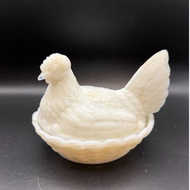 Milk Glass Hen On Nest