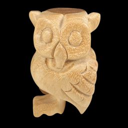 Carved Wood Owl Whistle, Carved Wooden Owl Figurine Whistle
