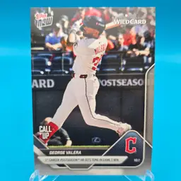 George Valera Call-up Card 2025 Topps Now 1st Playoff Home Run #804 Cleveland Guardians