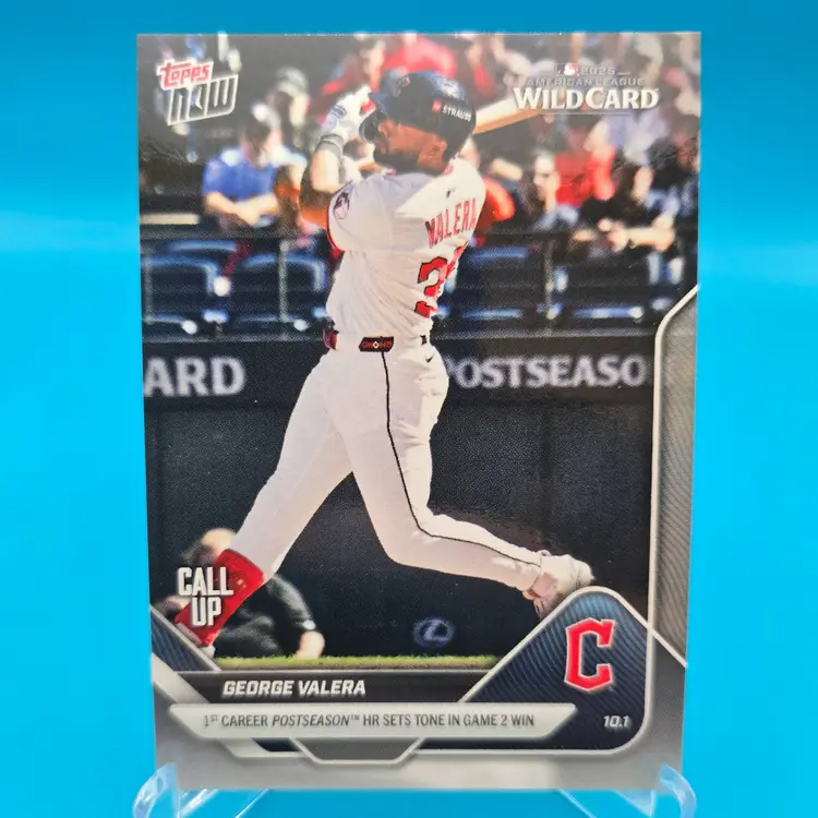 George Valera Call-up Card 2025 Topps Now 1st Playoff Home Run #804 Cleveland Guardians