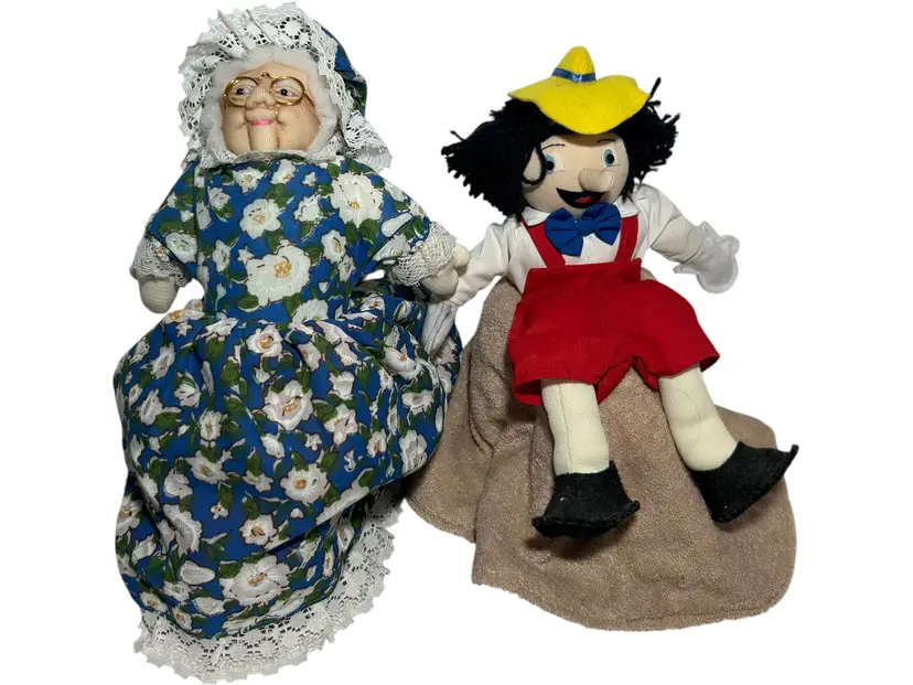 Alma's Design Topsy Turvy Dolls Little Red Riding Hood Granny Pinocchio/Geppetto