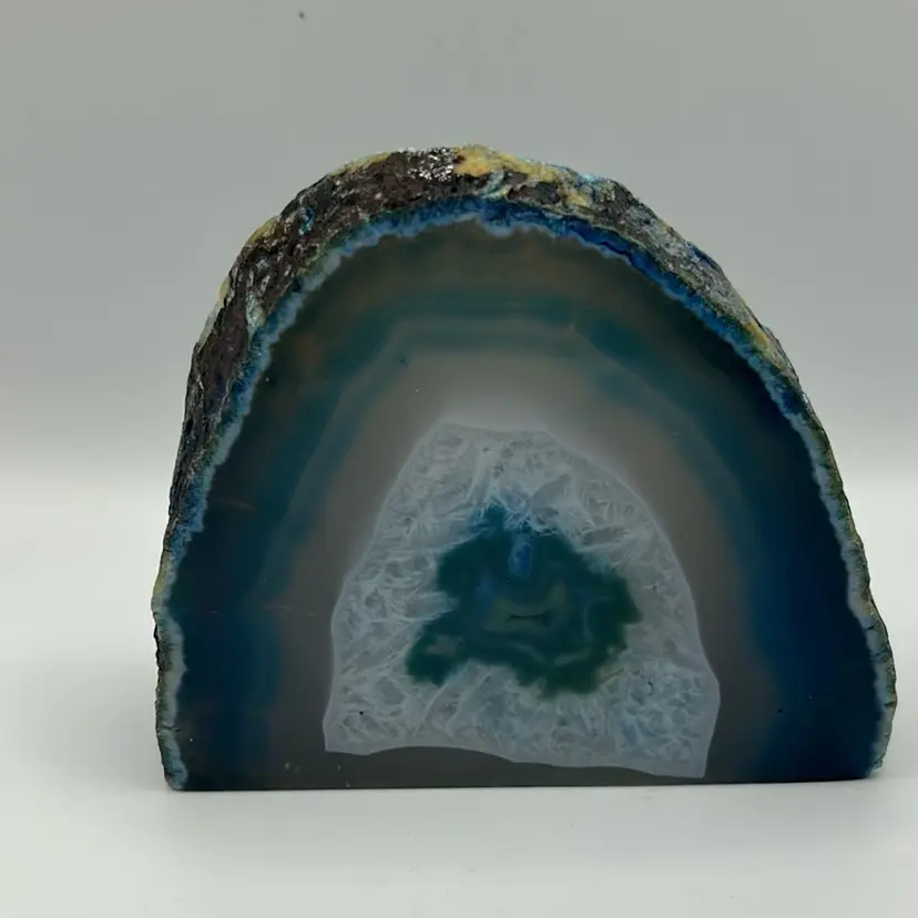 Blue Agate Geode Slice From Brazil