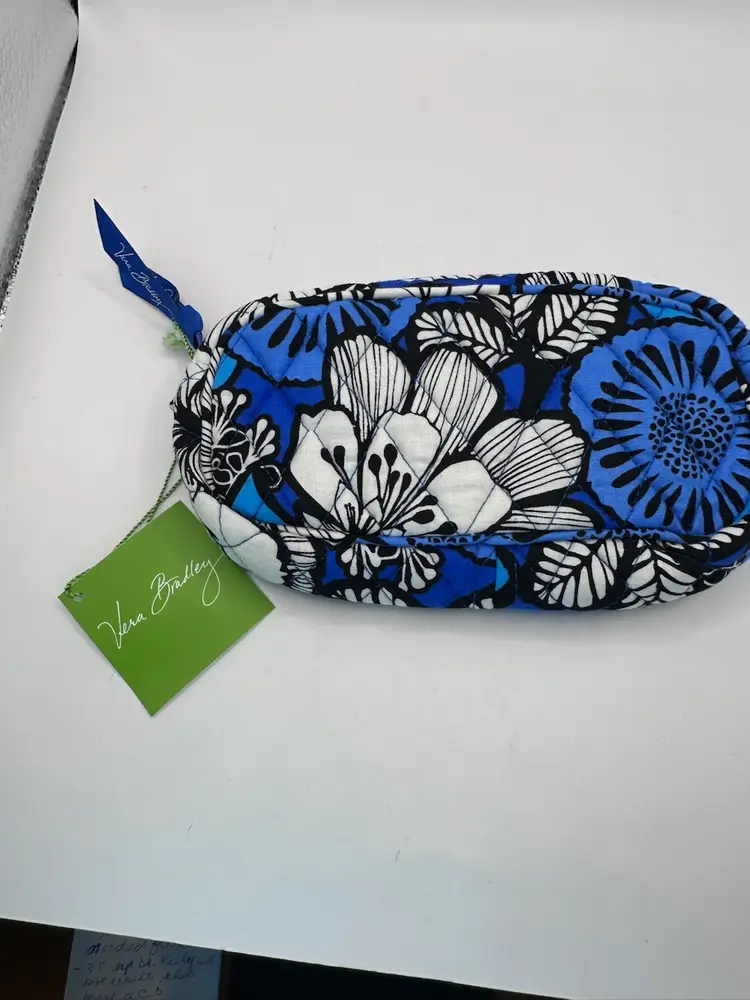 Vera Bradley Blue Bayou Mirror Cosmetic Bag -NEW