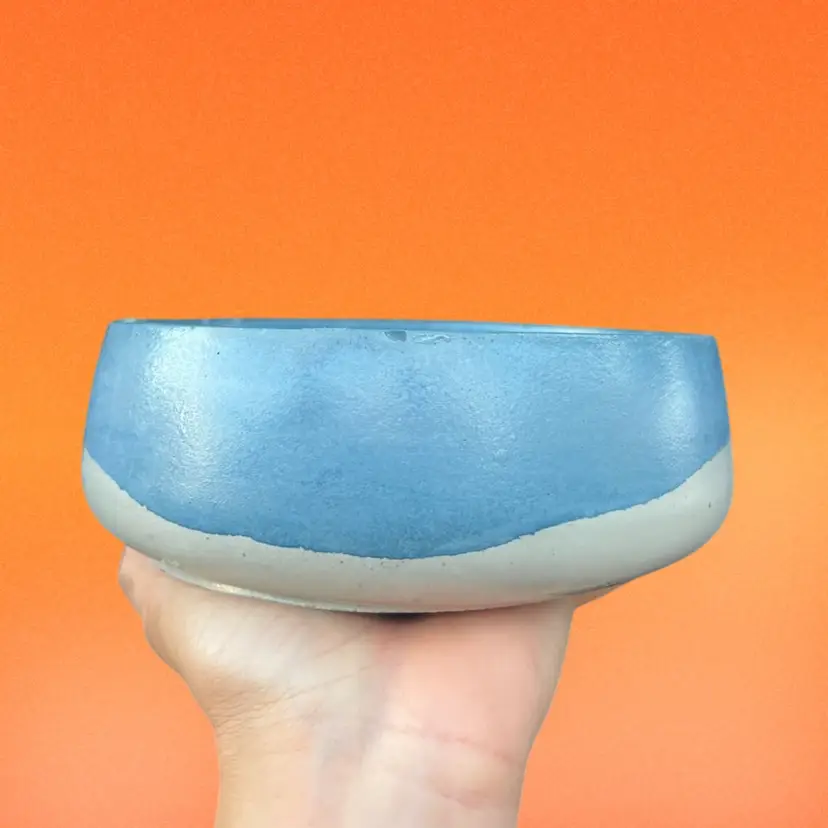 7” Blue Split Concrete Bowl