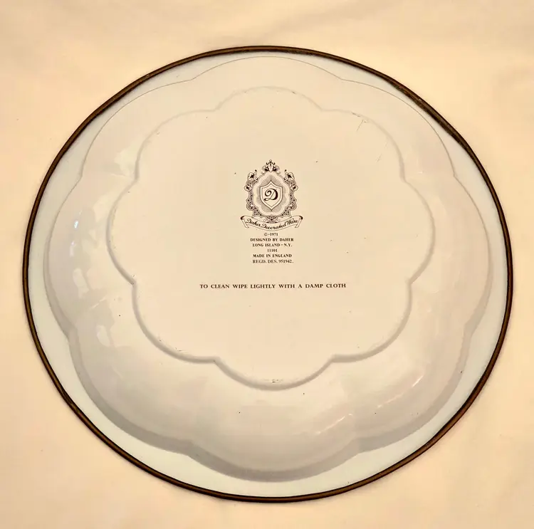 Daher Decorated Ware Metal Bowl 10⅛" Autumn Thanksgiving Chrysanthemum 1971 Vintage