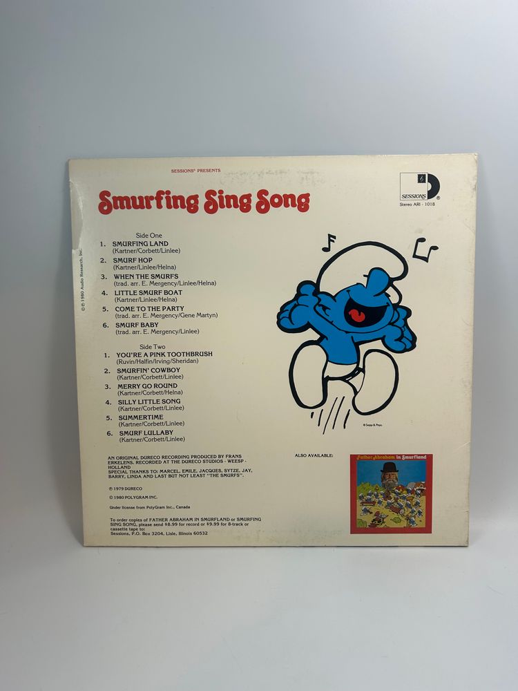 Vintage Sessions 'Smurfing Sing Song' Vinyl 33 LP Record 1980
