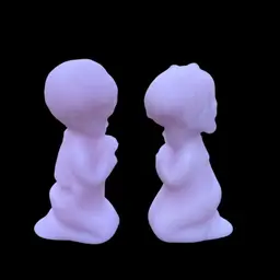 Fenton Praying Boy & Girl Lavender Set Adorable