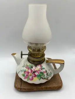 Vintage Small Porcelain Oil Lamp