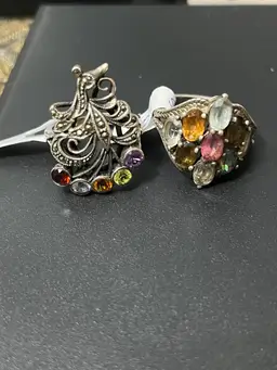 Sterling Silver Multi Gemstone Ring Pick One