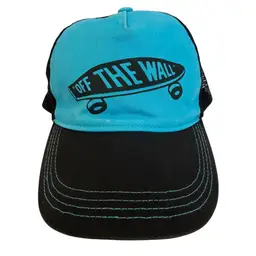 VANS Off The Wall Teal & Black Colorway Combo Trucker Style Unisex Snapback