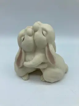 Homco Cuddling Bunnies Figurine "Love Is Wonderful" 1990 Just So Cute! A502