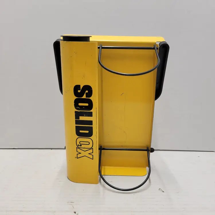 Vintage Solidox Solid Oxygen Welding Torch Metal Stand Carrier Yellow
