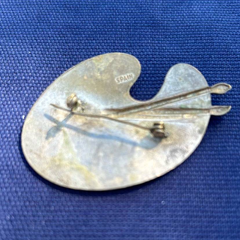 Vintage Damascene Paint Pallet Pendant Marks Spain