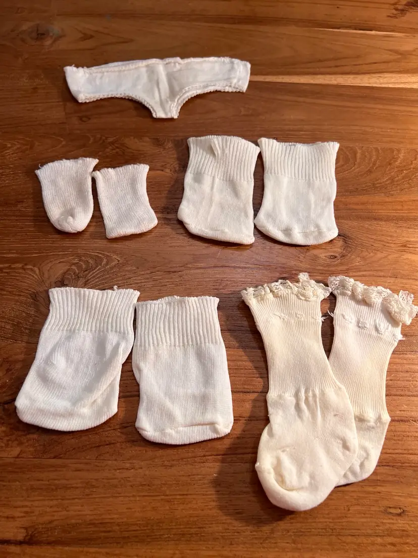 Vintage doll socks and undies 