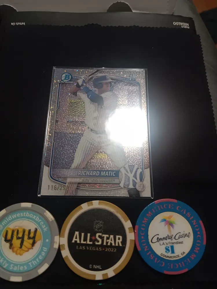 2025 Bowman Richard Matic 1st Bowman speckle refractor /299 - New York Yankees