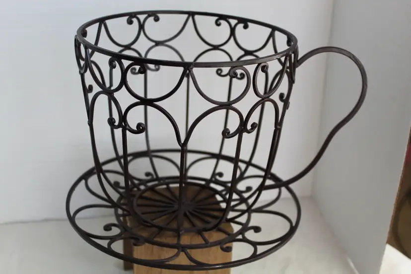 Metal Wire Coffee Cup Counter Fruit Basket