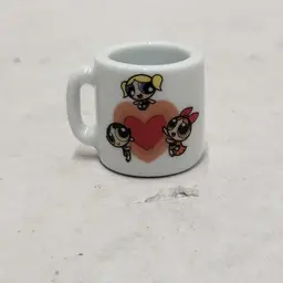 Power Puff Girls Heart Mini Ceramic Mug Toy Cup The Power Puff 1.25" Decor