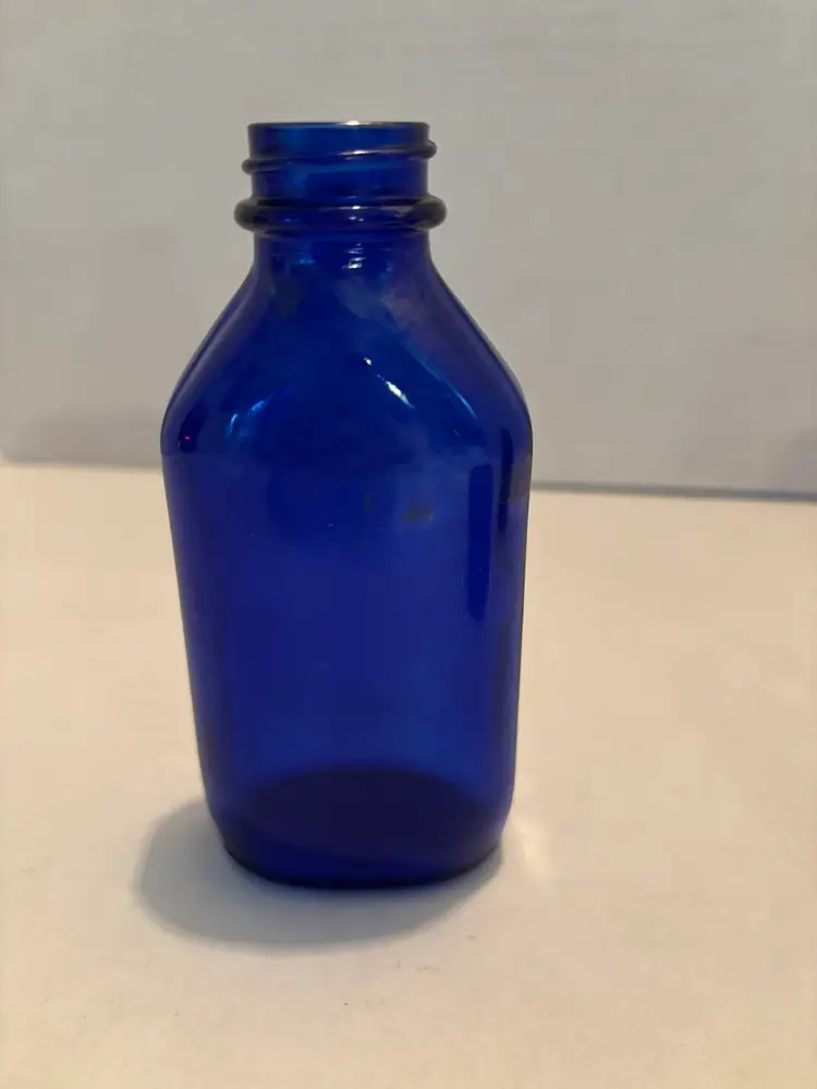 Vintage Lot of 3 Cobalt Glass Jars & Bottles Noxzema, Phillips, Packer Bottle