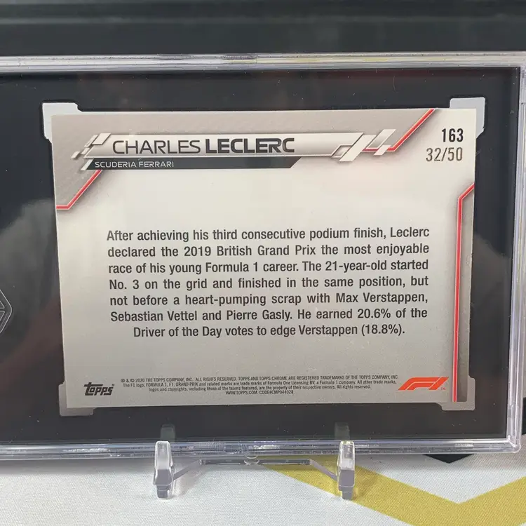 2020 Chrome Charles Leclerc #163 Gold Refractor SGC 9.5