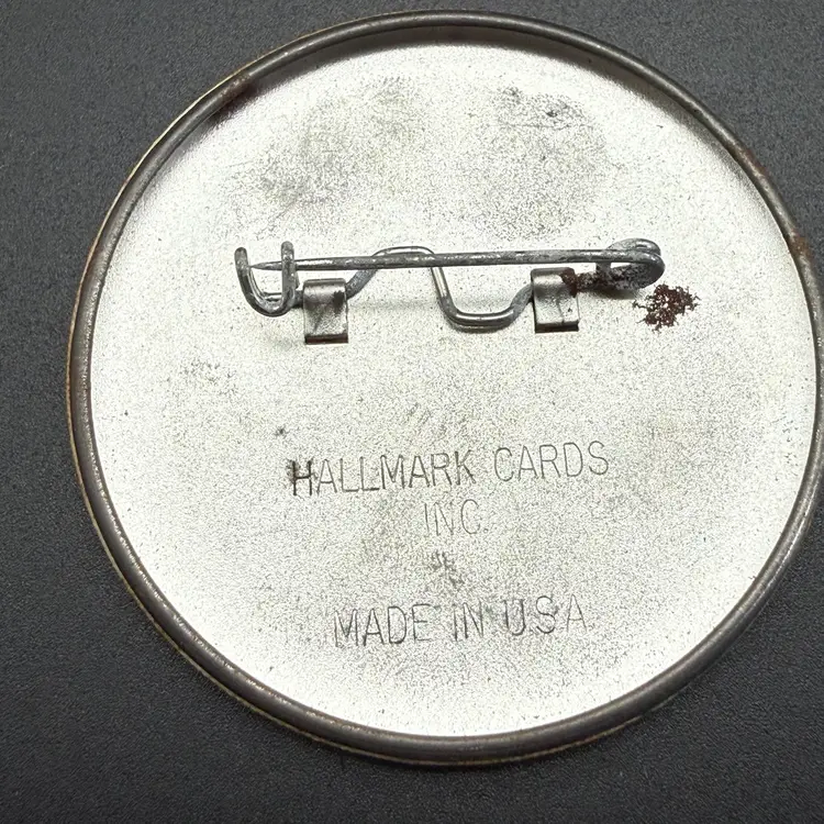 Vintage Hallmark Graduation Button Pin Pinback USA Graduate High School College Cartoon