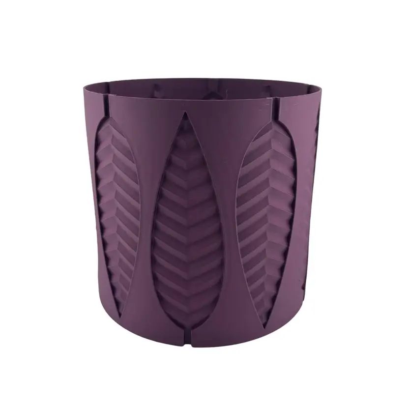 5.5in Leafy Cover Pot/Planter in Plum (no drainage holes)