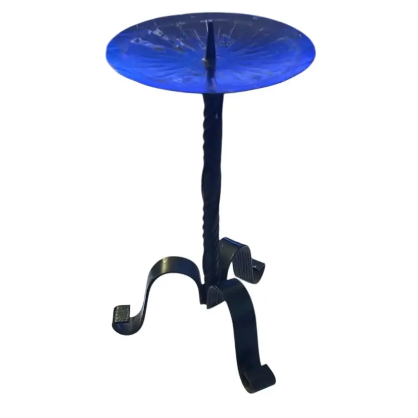 Vintage Wrst German Pillar Candle Holder Black 7.5”x 5”