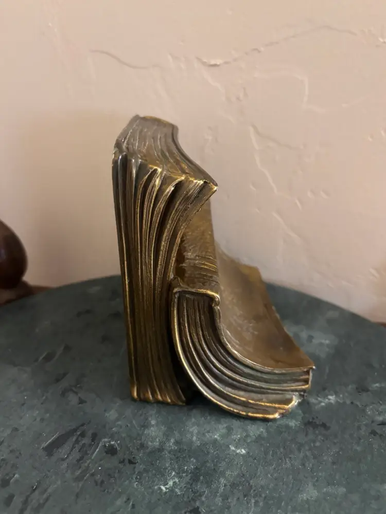 Vintage Solid Brass Books Bookend